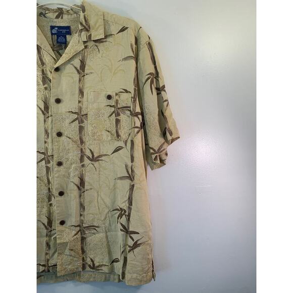 CARIBBEAN JOE Men’s 100% Silk Short Sleeve Button Down Shirt / Size: XL - Picture 5 of 7